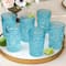 Kate Aspen® 13oz. Vintage Textured Aqua Blue Drinking Glasses, 6ct.